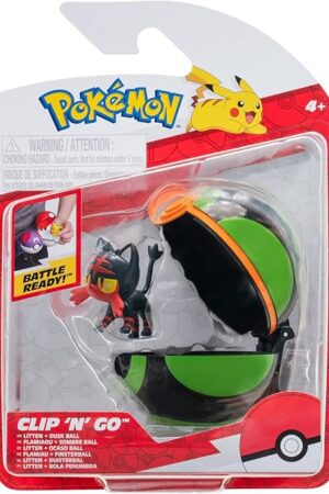 The Pokémon Clip 'N' Go Litten and Dusk Ball - Includes 2-Inch Battle Figure and Dusk Ball Accessory