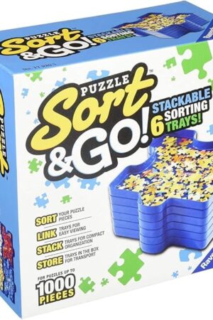 The Ravensburger - Sort and Go - Jigsaw Puzzle Accessory - Sturdy Stacking Trays for Sorting Pieces - Premium Quality - Ideal Gift for Enthusiasts - Black - Can Hold Up to 1000 Pieces