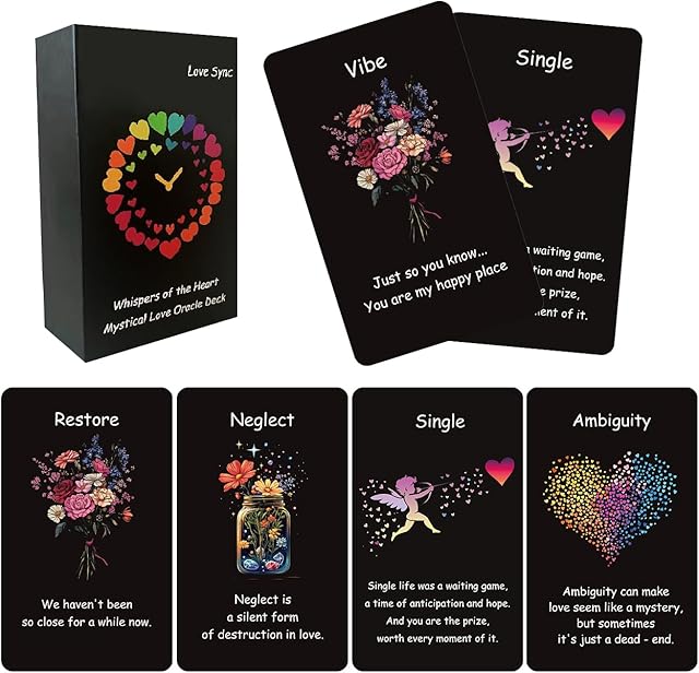 The Love Oracle Cards - 60-Card Deck for Relationships, Singles & Beginners | Gain Clarity, Uncover Emotional Barriers, Twin Flame & Soulmate Guidance