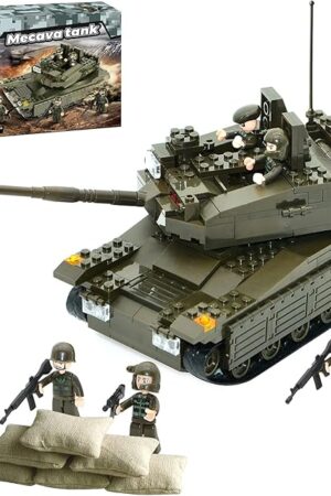 The QLT Military Tank Building Blocks Set,Merkava WW2 Armed Tank with 5 Soldier Figures,Toys Gift for Boys 8-12(343 Pcs)