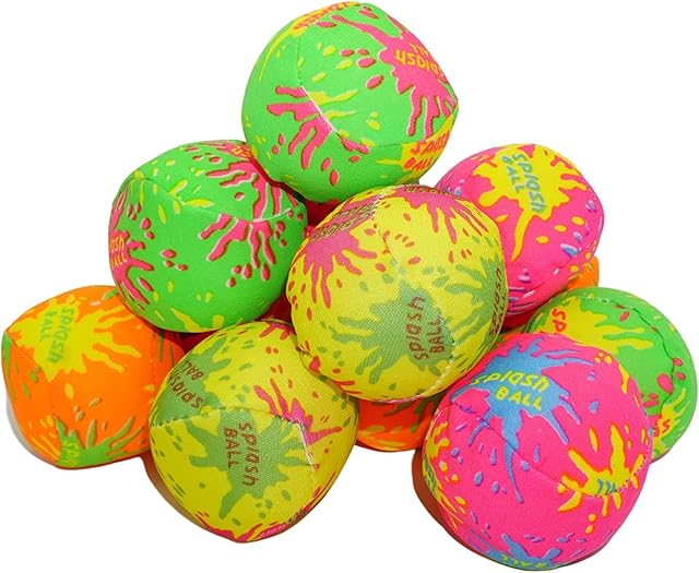 The 4E's Novelty 24 Pack - 2" Water Splash Balls Bomb - Mini Water Absorbent Ball - Summer Kids Pool Toys, Outdoor Water Fight Game Activities for Kids, Beach Pool Party Favors, End of Year Student Gifts