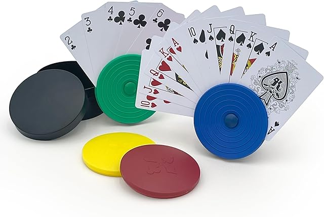 The Round Card Holders with Case in Red, Yellow, Green & Blue, Multi