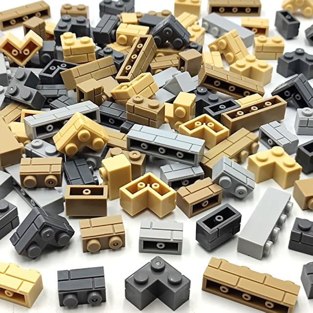 The dspitwod 120 Pieces Masonry Profile Bricks Wall Blocks Parts and Pieces Compatible for Major Brand Brick Bulk Building Toy for Kids Age 4-12 Years Old