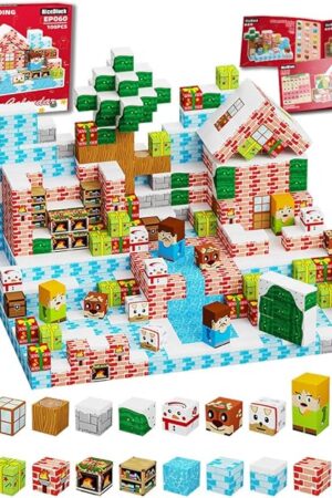 The RiceBlock 100PCS Magnetic Blocks Toys for Kids, Advent Calendar 2025-14 Days Countdown Christmas, Science Learning Toys,Magnetic Cubes Building Blocks Toys for New Year