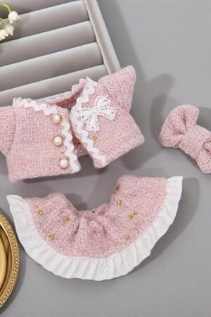 The Pink 17cm Doll Skirt Set with Hat & Skirt Outfit,Stylish Adorable Dolls Clothes Accessories Set for 5.91-6.7inch (15-17cm) Premium Fashion Cute Outfit for Dress Up, Play & Collector Display (Pink)