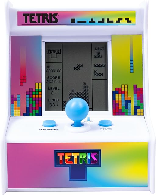 The Tetris Desktop Arcade Retro Handheld Game Console – Portable Mini Video Game Console with Sprint & Marathon Modes, Classic Electronic Handheld Video Games for Kids & Adults