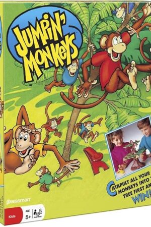 The Pressman Jumpin' Monkeys: Catapult Your Monkeys Into The Tree to Win, Multi, 5"