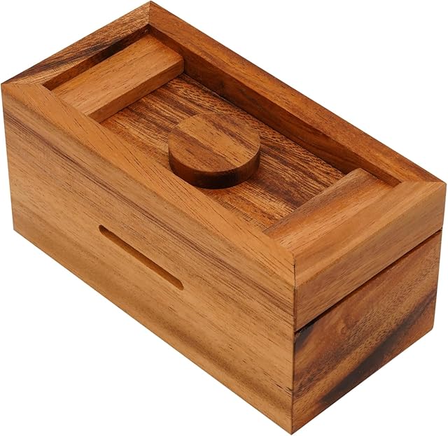 The BSIRI Ziggurat Chest- Secret Box Brain Teaser Wooden Puzzle Boxes with Hidden Compartments. Ideal Mystery Box, Money Box, Jewelry Box, 3D Puzzle Lock Box, Gift Card, and Money Puzzle Box