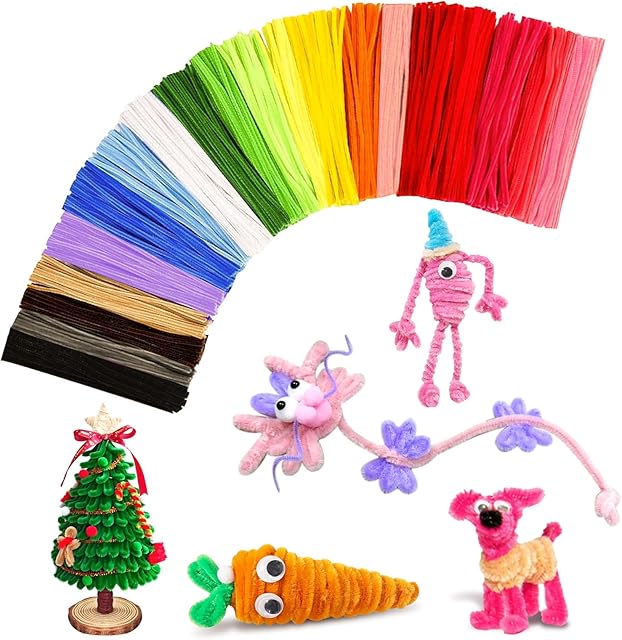 The 400PCS Pipe Cleaners Bulk Craft Supplies,Arts Crafts,Arts and Crafts for Kids Ages 8-12,Chenille Stems,School Supplies for Kids,juegos para niños,Halloween Gifts,DIY Decor