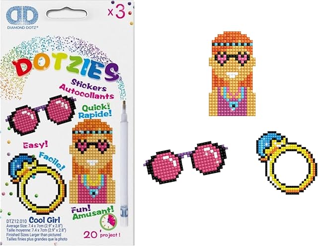 The Diamond Dotz Dotzies Cool Girl Diamond Painting Kits for Kids - Diamond Art Kits a Relaxing Creative Craft Kit with Dotz Gems