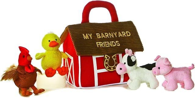 The Aurora® Engaging Baby Talk™ My Barnyard Friends II™ Baby Stuffed Animal - Sensory Delight - Interactive Learning - Multicolor 8 Inches