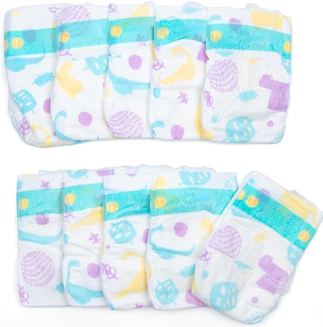 The Reborn Baby Doll Clothes Accessories Diapers Reusable 10-Pieces for 18-22 Inch Baby Doll Velcro Diapers Adjustable Underwear