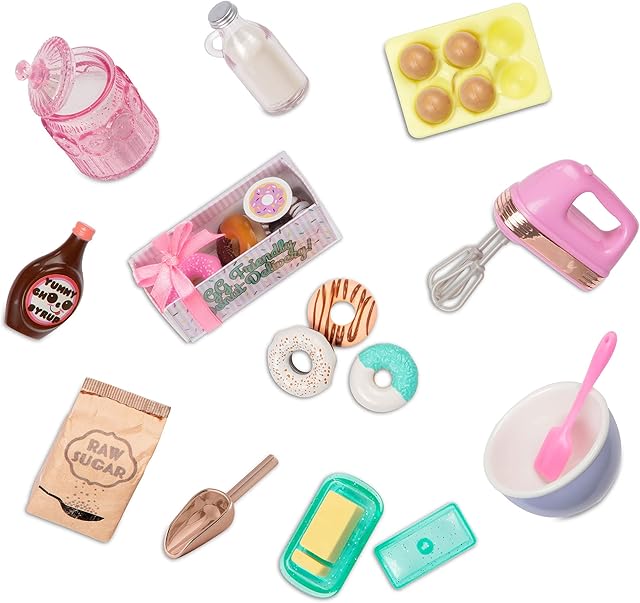 The Glitter Girls – 14-Inch Doll Accessories – Donut Baking Set – Play Food, Mixer, & Kitchen Accessories – Cooking Set – 3+ Years– Children’s Toys