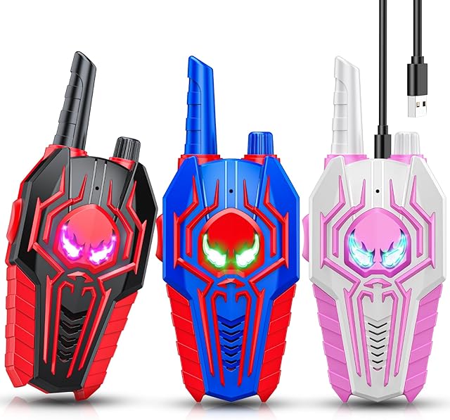 The Rechargeable Walkie Talkies for Kids: 3 Pack Kids Walkie Talkies Toys Gifts for 3 4 5 6 7 8 9 10 Year Old Girls Boys Family Camping Outdoor Toys 2 Way Radio Boy Girl Gift Age 3-12