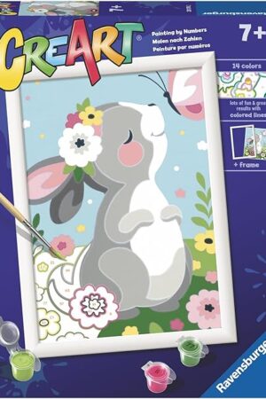 The Ravensburger Beautiful Bunny Paint by Numbers Kit for Kids - 20179 - Painting Arts and Crafts for Ages 7 and Up