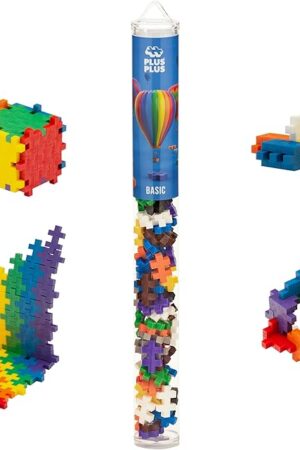 The PLUS PLUS – Open Play Tube – 70 Piece Basic Color Mix – Construction Building STEM | STEAM Toy, Interlocking Mini Puzzle Blocks for Kids