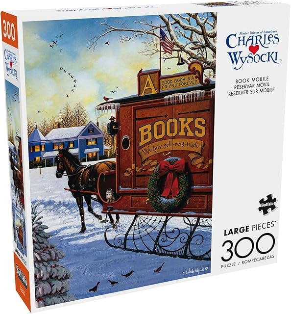 The Buffalo Games - Charles Wysocki - Book Mobile - 300 Piece Jigsaw Puzzle for Adults Challenging Puzzle Perfect for Game Nights - Finished Size is 21.25 x 15.00