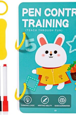 The Prewriting Practice Workbook – Wipe-Clean Sheets, Educational Tracing Tool | Interactive Pencil Control Aid Designed for Kindergarten Kids to Improve Grip, and Pre-Literacy Writing Exercises