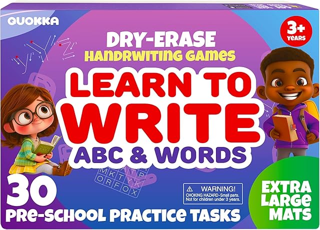 The QUOKKA Busy Book Practice Handwriting for Kids - ABC - Learn to Write for Toddlers 3-5 | 30 Tasks | Pre K ABC Letter Tracing | Homeschool Preschool Learning Activities