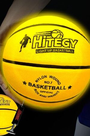 The Rechargeable Glow in The Dark Basketball - USB Charging, Water-Resistant, Size 7, Impact Activated, Includes Pump & Charging Cable - Rechargeable Light Up Basketball