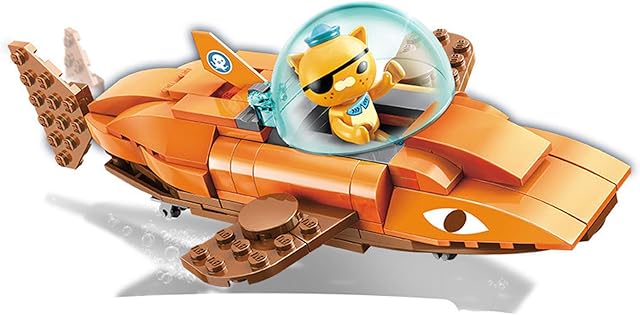The Enlighten for Age 6+ Building Block Ocean Adventure Octonauts GUP-B Tiger Shark Vehicle & Kwazii 113pcs Building Brick Set-No Package Box (3701)