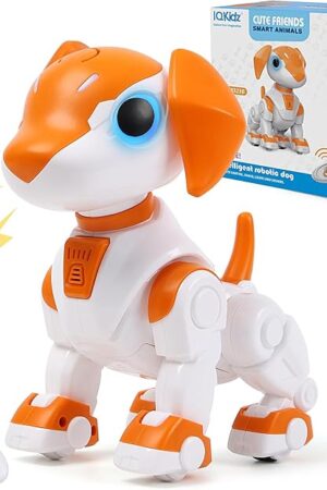 The Remote Control Robot Toys Dog for Kids Age 3-8, RC Smart Walking Electronic Pet Dog Toy with Light Eyes, Dancing and Music, Gift Ideas for Toddler Boys and Girls 4 5 6 7 Year Old