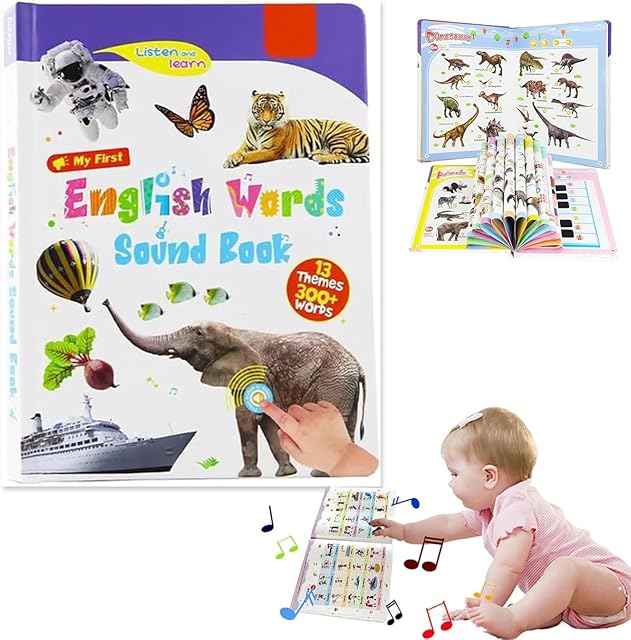 The My First English Words Sound Book – 470+ Words, 21 Themes, Fun Word Game, Press to Learn Phonics, English Word Sound Book for Educational Language, School Education Gift (Style-B)