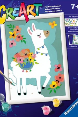 The Ravensburger CreArt No Probllama Paint by Numbers Kit for Kids - 20266 - Painting Arts and Crafts for Ages 7 and Up