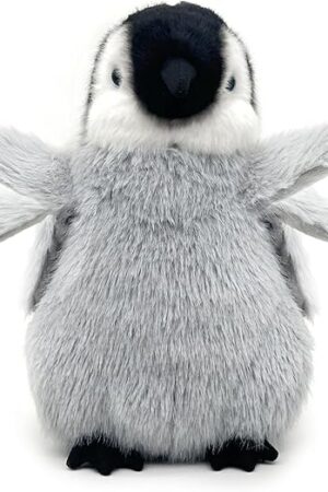 The Realistic Baby Penguin Stuffed Animal 10" - Flapping-Wing Penguin Plush Interactive Toy for Kids (Squeeze Belly to Play)