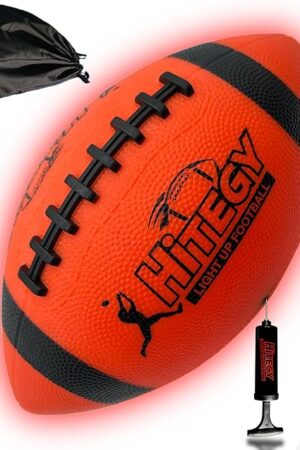 The Rechargeable Glow in The Dark Football - USB Charging, Official Size 6, Light Up with Every Catch and Throw, Includes Pump & Charging Cable - Rechargeable Light Up Football