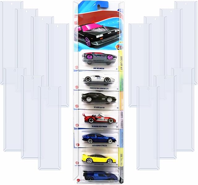 The 15 Pcs Model Car Display Case Wall Mount Compatible with Hot Wheels Matchbox Cars Packaged, Model Cars Storage Case for Hot Wheels Packaged Diecast Blister Toy Cars Wall Display Shelf Rack