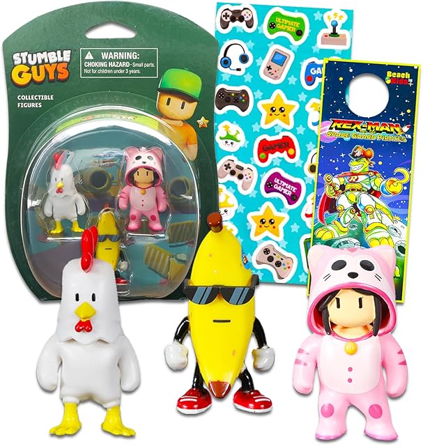 The Officially Licensed Stumble Guys Collectible Figures - Bundle with 3 Pack Plus More | Character Toys for Boys and Girls
