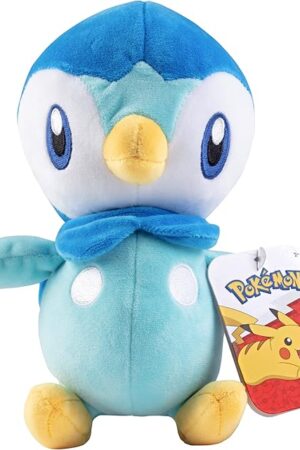 The Pokemon 8" Piplup Plush - Officially Licensed - Diamond and Pearl Starter Figure - Authentic Soft Stuffed Animal Penguin Toy - Holiday Christmas Stocking Stuffer Gift for Kids, Boys, Girls - 2+
