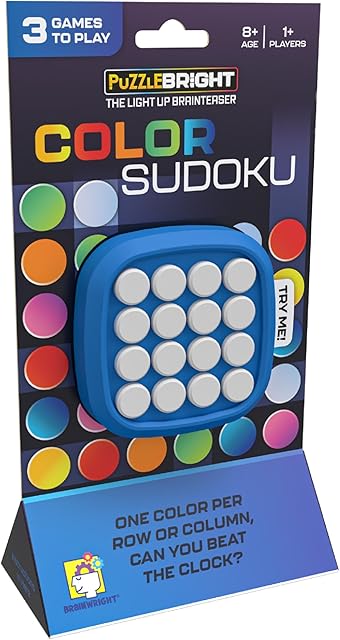 The Color Sudoku – Light-Up Electronic Brainteaser - Puzzle Bright Fidget Toy - 3 Exciting Game Modes! 1+ Players, Ages 8+