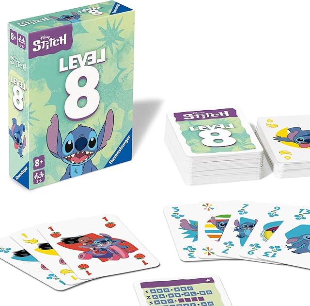 The Ravensburger Disney® Stitch Level 8® - Popular Family Card Game for 2-6 Players and Disney Fans Aged 8 and Over