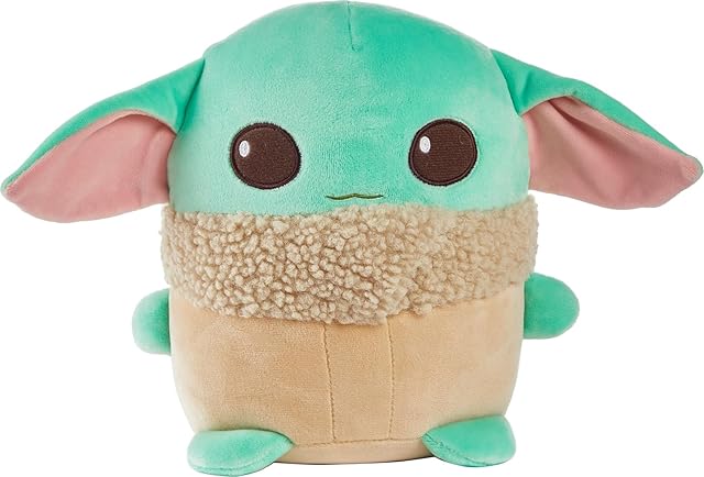 The Mattel Star Wars The Mandalorian Cuutopia Plush Figure, 10-inch Grogu Soft Rounded Pillow Doll, Collectible Toy Inspired by the Character
