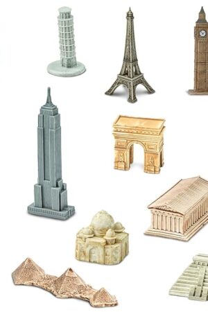 The Safari Ltd. Around The World TOOB - 10 Figurines: Leaning Tower of Pisa, Eiffel Tower, Taj Mahal, Statue of Liberty, Giza Pyramids, & More - Educational Toy Figures For Boys, Girls & Kids Ages 3+