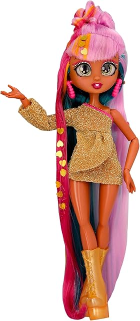 The VIP Girls Hair Makeover Quinn Fashion Doll with 11" Colorful Long Styling Hair and 5 Accessories Fashion Toy, Girls and Boys Ages 5 and Up, 10 Inch Doll