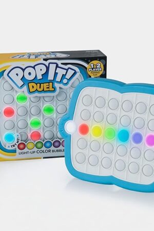 The Pop It! Duel - Bubble Popping Game for 1-2 Players, 6 Ways to Play, Multicolor Light Up Fidget Toy for Kids and Adults