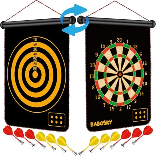 The Magnetic Dart Board for Kids, Fun Toys Gifts for Boys 8 9 10 11 12 13 14 Years Old Teen Birthday Valentine Eater Christmas Stocking Stuffers Indoor Room Games, Magnet Dartboard Sets Double Sided