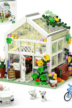 The QLT White Flowers House Building Set, Compatible with Lego Flower Friends House Create Elegance and Warmth Environment, Greenhouse Building Toy, Nice Gift for Boys, Girls and Adult (639 Pcs)