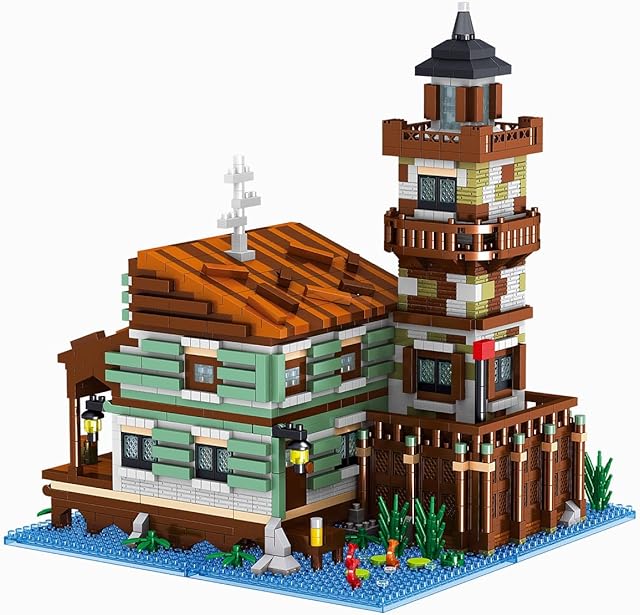 The Architecture Fishing Village Wooden House Micro Building Blocks Set(2689PCS) - Architectural Model Toys Gifts for Kid and Adult