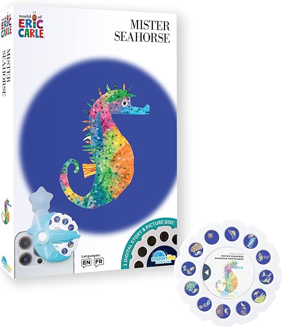 The Moonlite Storytime - Eric Carle Mister Seahorse Storytime Disc - A Magical Read Together - Projector Sold Separately - Digital Story w/ Sound FX - Early Learning Gifts for Kids Ages 1 Year & Up