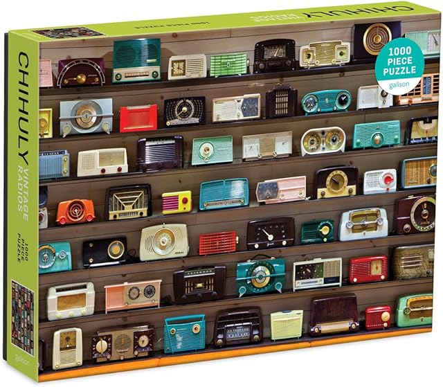 The Galison Chihuly Vintage Radios 1000 Piece Puzzle from Galison - Featuring Chihuly's Vintage Radio Collection, Fun and Challenging Puzzle The Whole Family Can Enjoy, 27" x 20", Unique Gift Idea