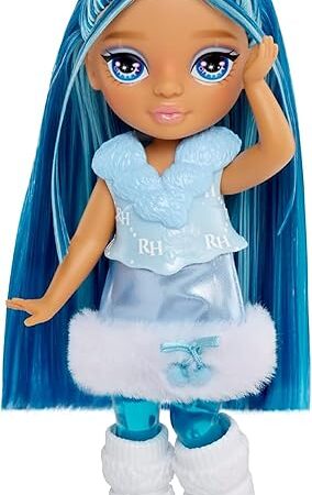 The Rainbow High Littles Rainbow Fantasy Fairies + Pet – Sapphire, Blue 5.5" Posable Small Doll & Fantasy Dog Pet with Interchangeable Fairy Wings, Kids Gift 4+