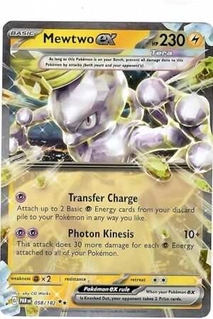 The Pokemon - Mewtwo ex 058/182 - Paradox Rift - Tera Double Rare - Single Card