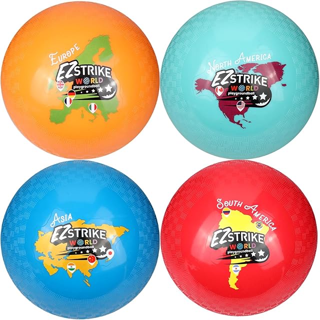 The 8.5'' Playground Ball Set, Posh Rubber Dodgeballs for Kids and Adults, Handball Kick Ball for Outdoor and Indoor Games, Rubber Balls Includes Pump