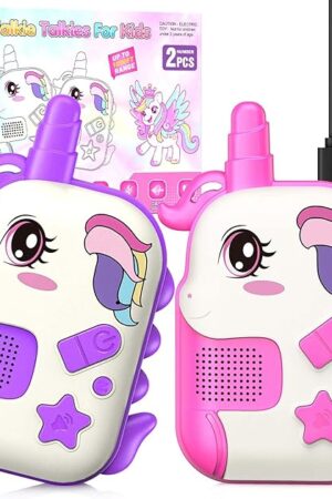 The Rechargeable Walkie Talkies Toys for Girls: Unicorn Toys Walkie Talkies for Kids 2 Pack Birthday Gifts for 3 4 5-7 Year Old Girls Age 4-5 6-8 Years Old 2 Way Radio Camping Outdoor Game