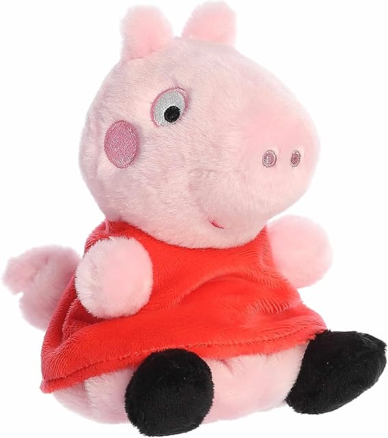 The Aurora® Playful Peppa Pig™ Palm Pals™ Stuffed Animal - Officially Licensed Toys for All Fans - Perfect for Birthdays, Adults and Kids All Ages - Pink 5 Inches