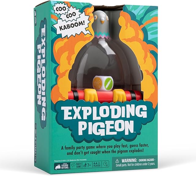 The Exploding Kittens Presents Exploding Pigeon – Hilarious Fast-Paced Party Game for Families, Kids, Teens & Adults – Ages 7+ – 3+ Players – Perfect for Game Night